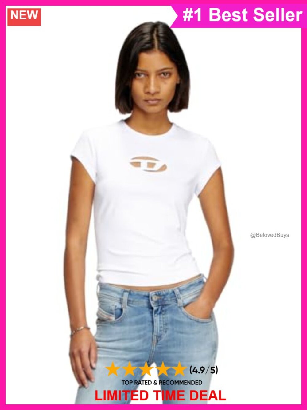 Slim Fit Stretch Cotton Crew Neck Short Sleeve T-Shirt Top